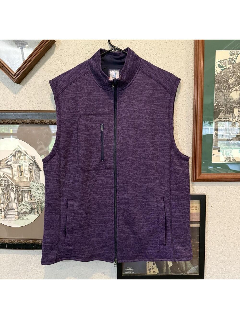 Johnnie-O Vest Size Mens XL Purple Sweater Beach Surf Camp Hiking Designer